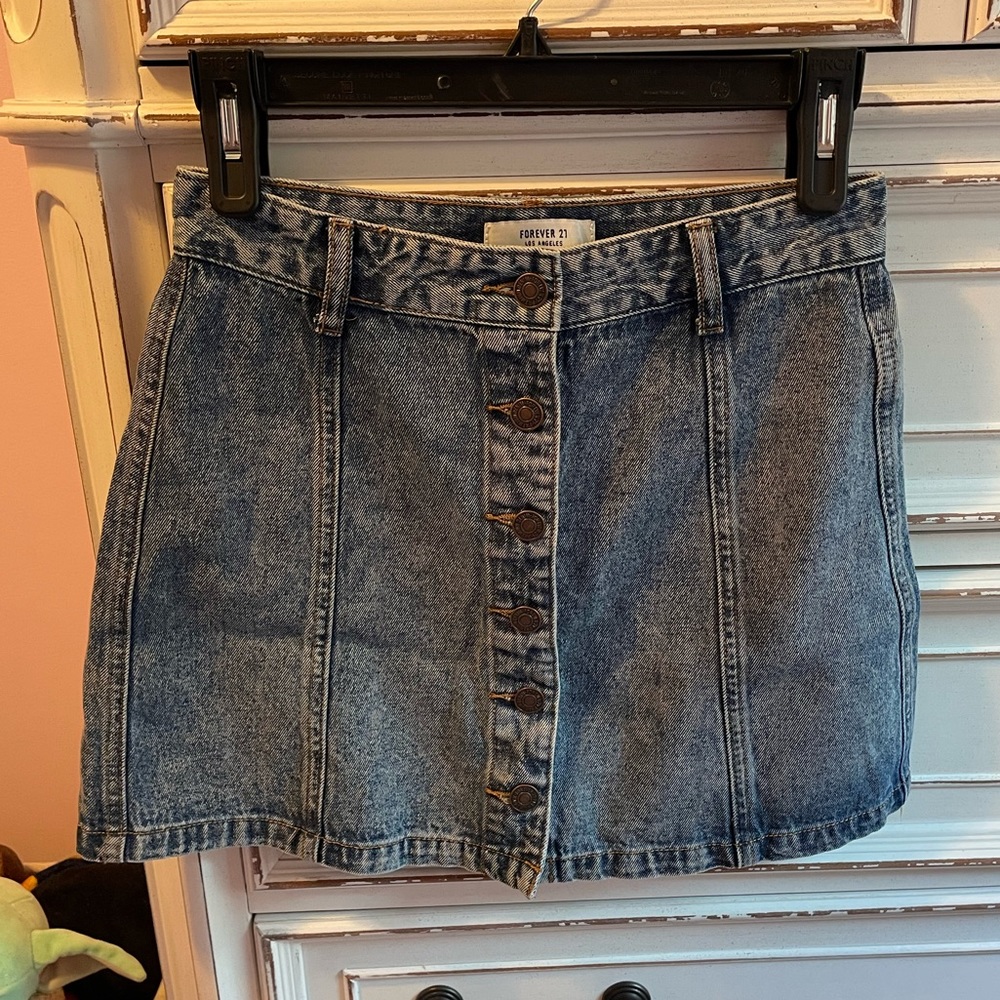 Denim Jean Mini Skirt, High Waisted